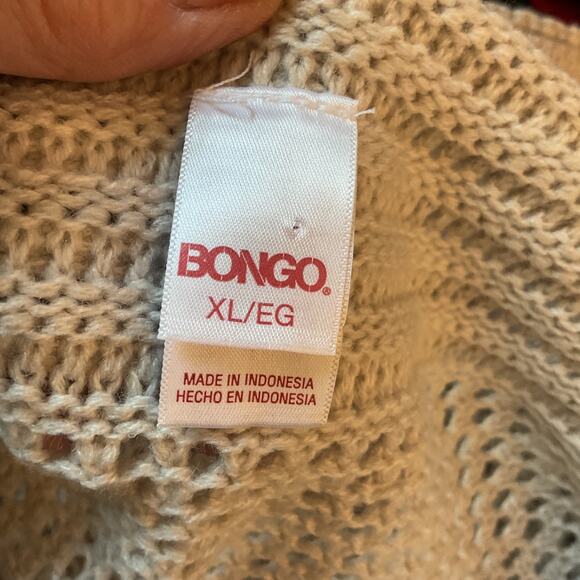 Bongo Beige Open Knit Shrug/Poncho Boho Peasant Cottage XL - Picture 5 of 7